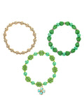 St. Patrick's Day Bead Stretch Bracelets, 3 Piece