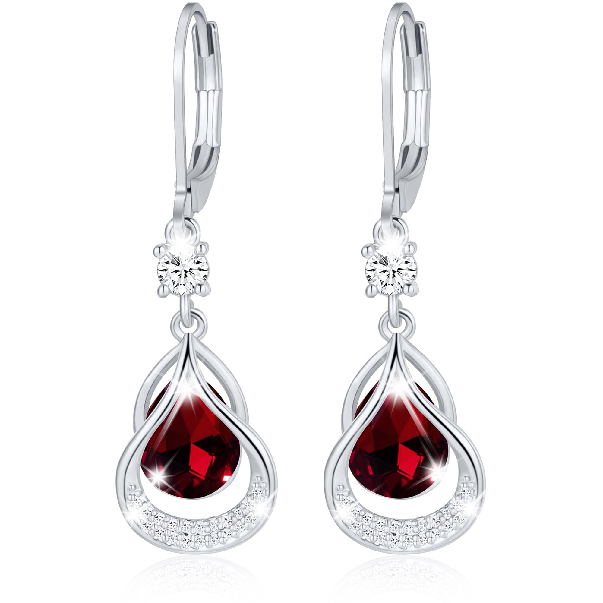 18K White Plated Drop Earrings for Women Girls Hypoallergenic S925 Sterling Post April Earrings with CZ Easter Basket Stuffers Jewelry Gifts Teen Adults Kids