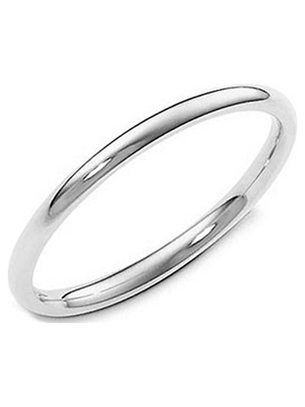 2MM Sterling High Polish Plain Dome Tarnish Resistant Comfort Fit Wedding Band Ring Sz 6.5