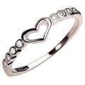 Women's 925 Sterling Blue Sapphire Ring CZ Heart Ring