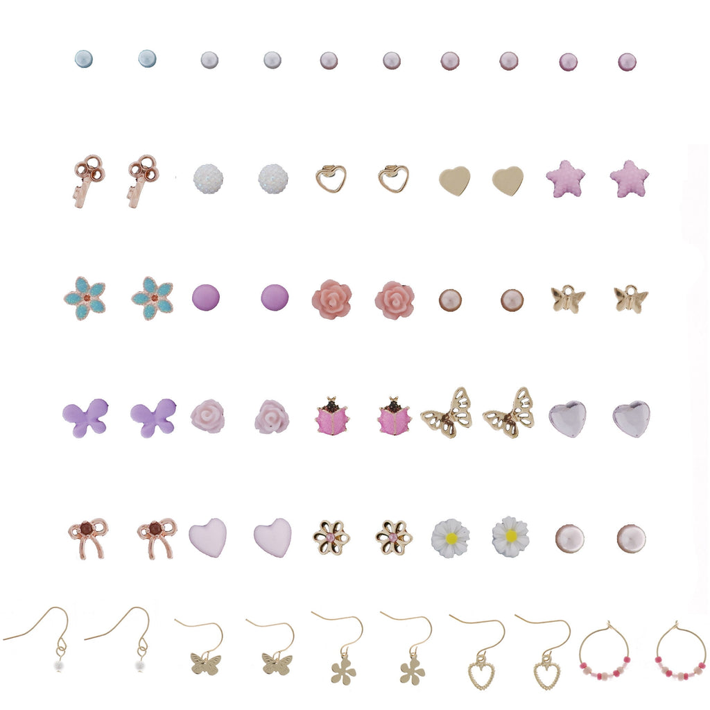 Kids Beaded Charm Earrings, 30 Count Multi-color