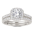 2Ct Round Cut Wedding Rings for Women Halo Engagement Ring Sets 925 Sterling CZ Size 8