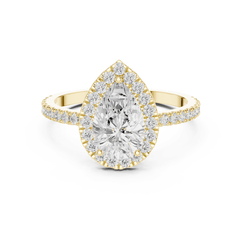 Diamond Ring | 1.37 Pear Cut Diamond Ring for Her | 18K Rose Plated over | D/VVS1 Size 7