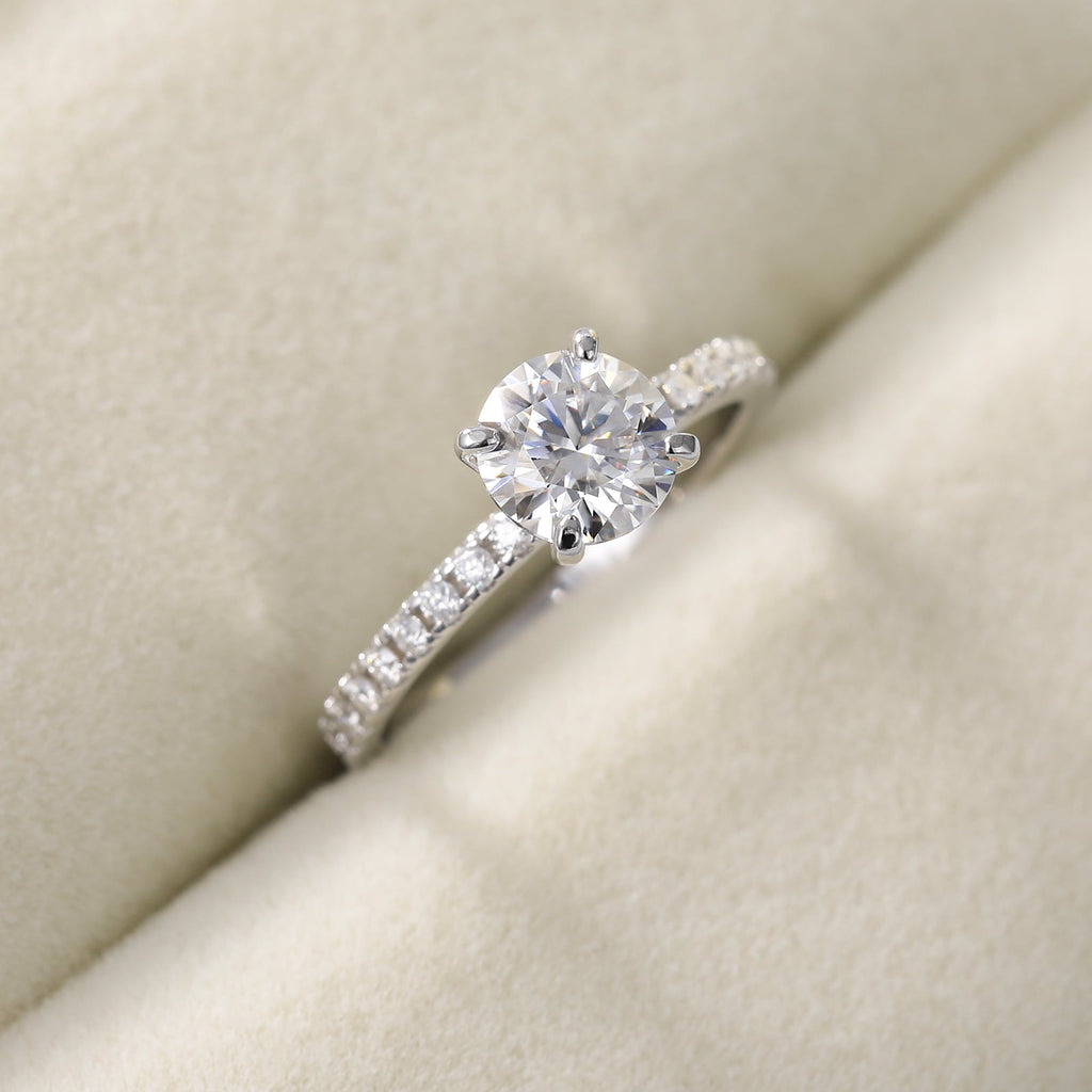 925 Sterling Engagement Rings for Women 1.25CT Round Cut Solitaire Cubic Zirconia CZ Rings Wedding Band for Her White, Size 10
