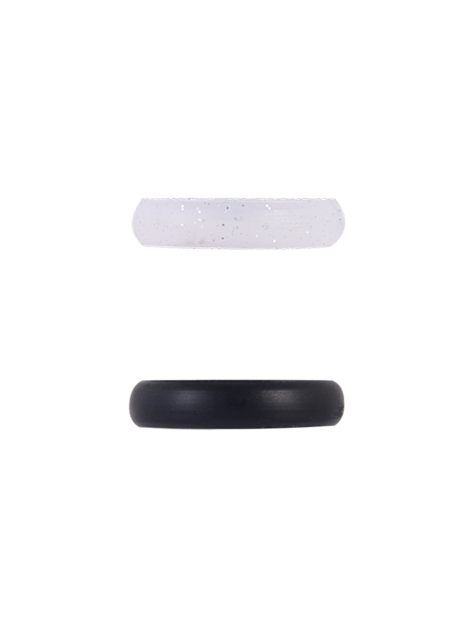Solutions Adult Female 5 Piece Silicone Multi Ring Set with Stone Accents, Size 7/8