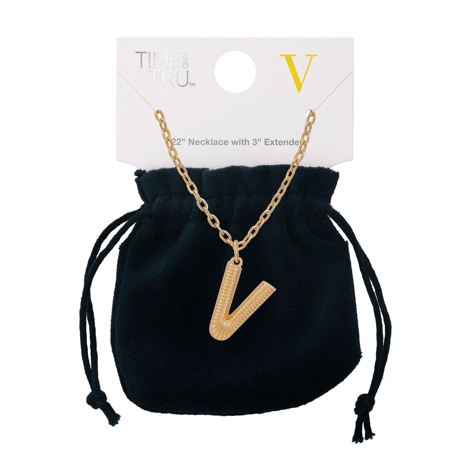 Women's Goldtone Initial E Necklace with Giftable Pouch