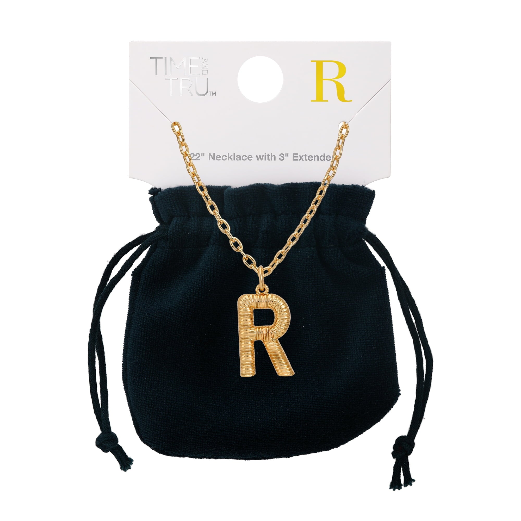 Women's Goldtone Initial E Necklace with Giftable Pouch