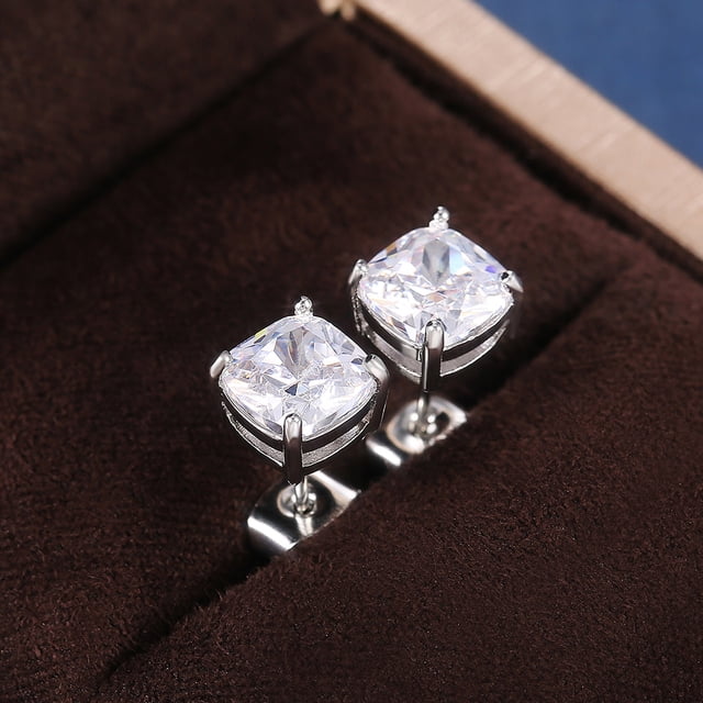 Luxury Solitaire Cubic Zirconia Stud Earrings CZ Simple Versatile Women Band Earring Jewelry