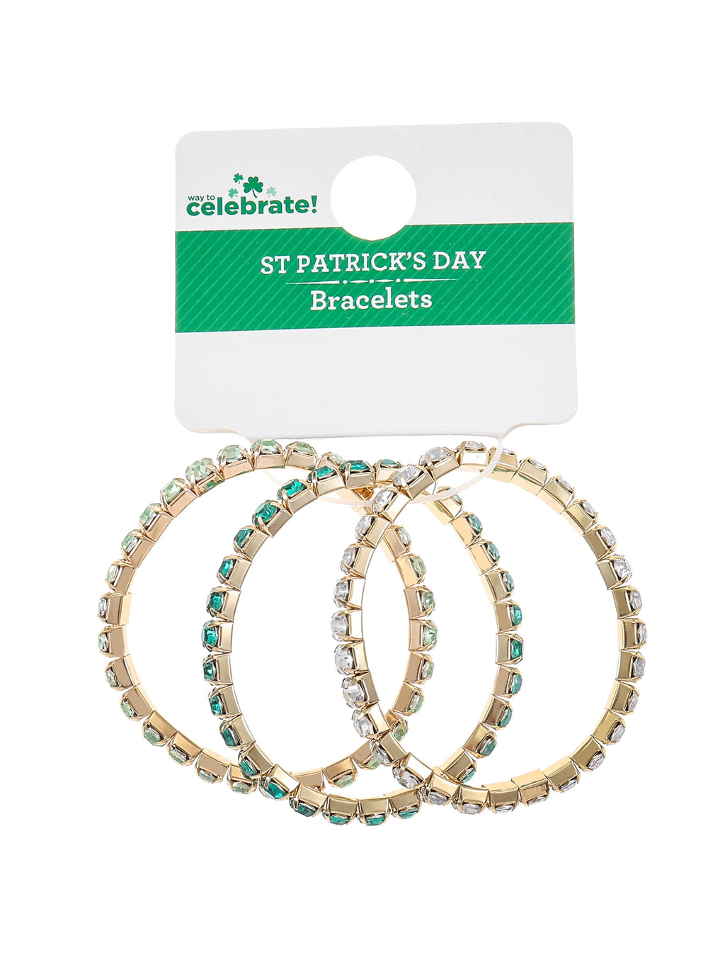 St. Patrick's Day Bead Stretch Bracelets, 3 Piece
