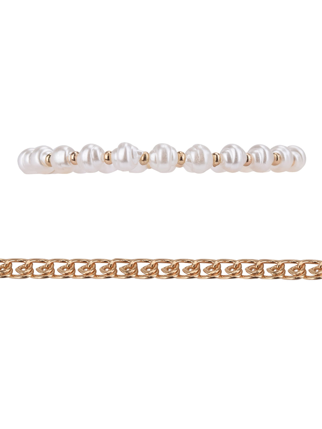 Adult Women's Tone and Faux Pearl Bracelet Set, 4 Piece