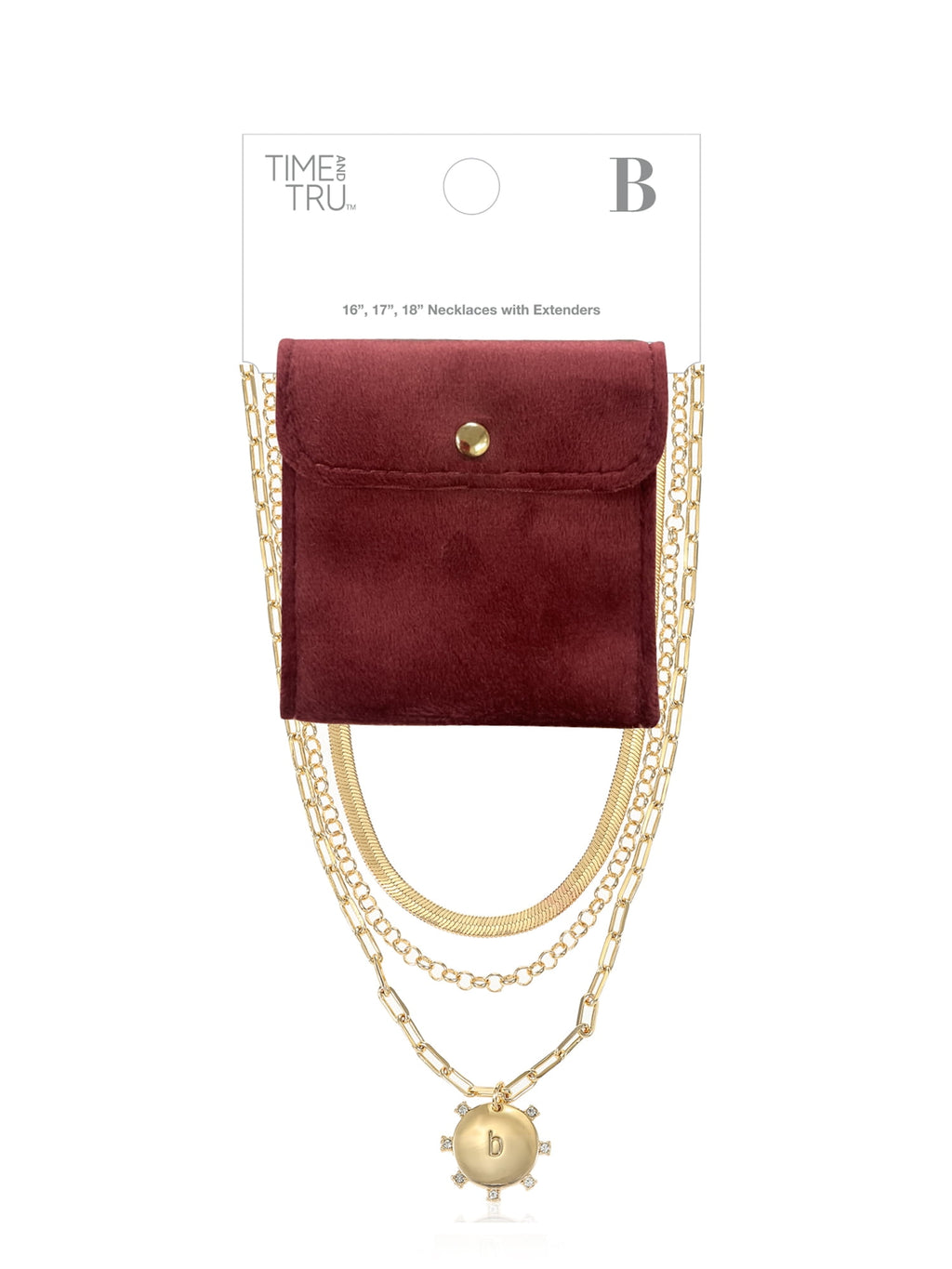 Goldtone Necklace, 3 Piece, Initial J