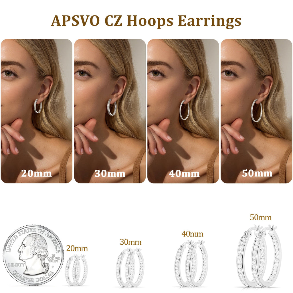 4 Pairs Hoop Earrings for Women CZ Small Huggie Cartilage Post Hypoallergenic Earrings Set for Multiple Piercing Valentines Day Jewelry Gifts Her Teen Mom Wife Lady Adults Ideas
