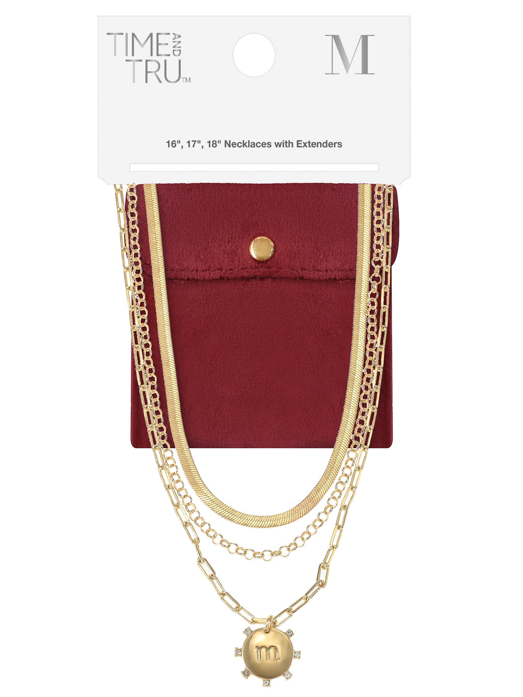 Goldtone Necklace, 3 Piece, Initial J