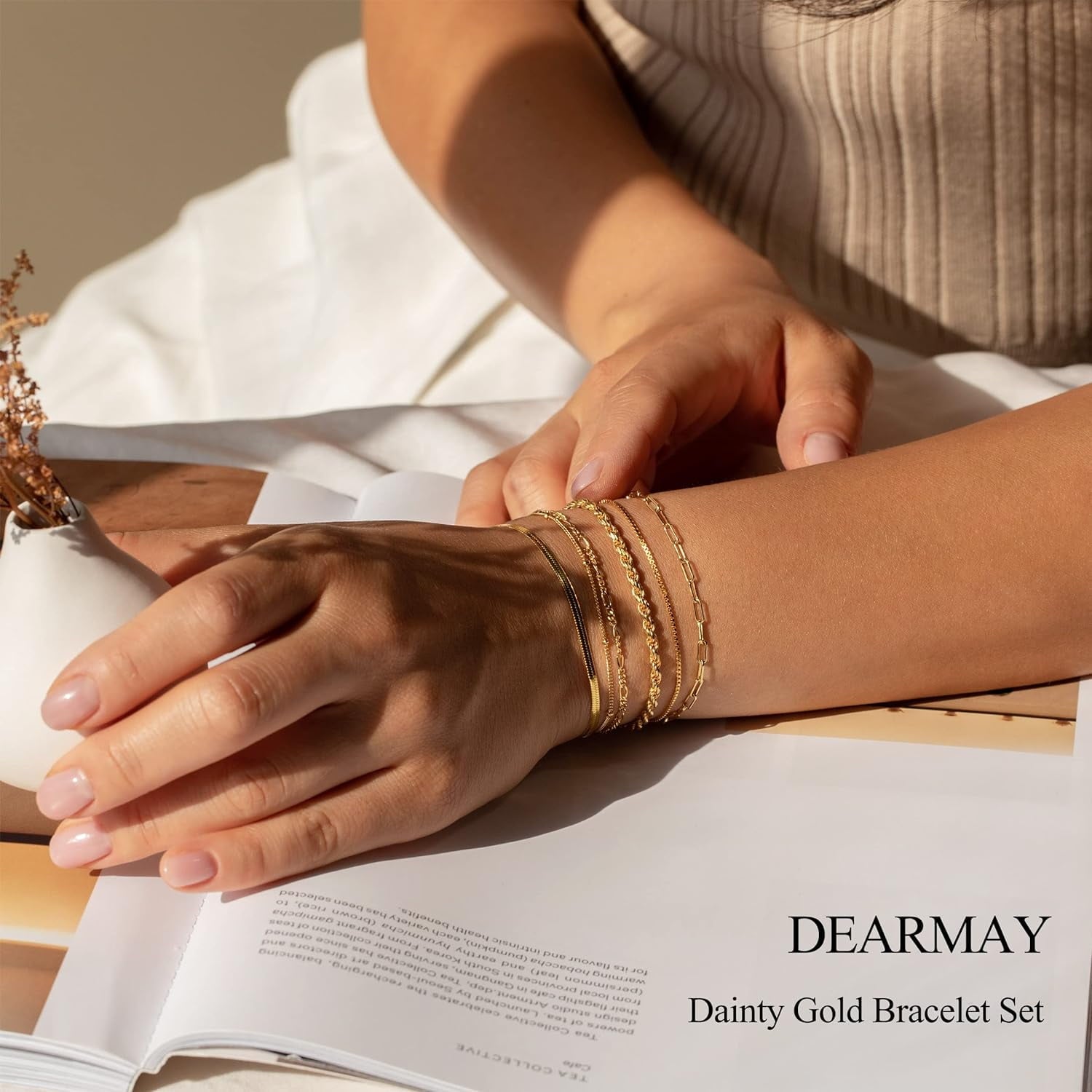 925 Sterling Dainty Bracelets for Women , Pack Gifts for Women