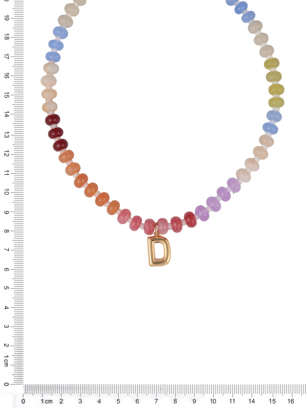 Goldtone Multicolored Bead Initial "A" Necklace