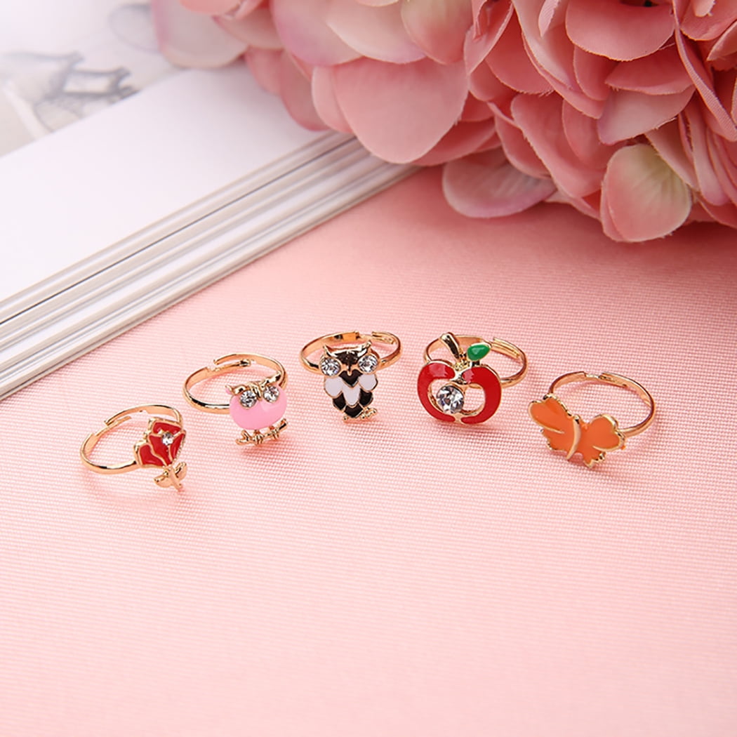 Multicolor Cartoon Adjustable Rings, Jewelry, 0.59 in, 36 Count
