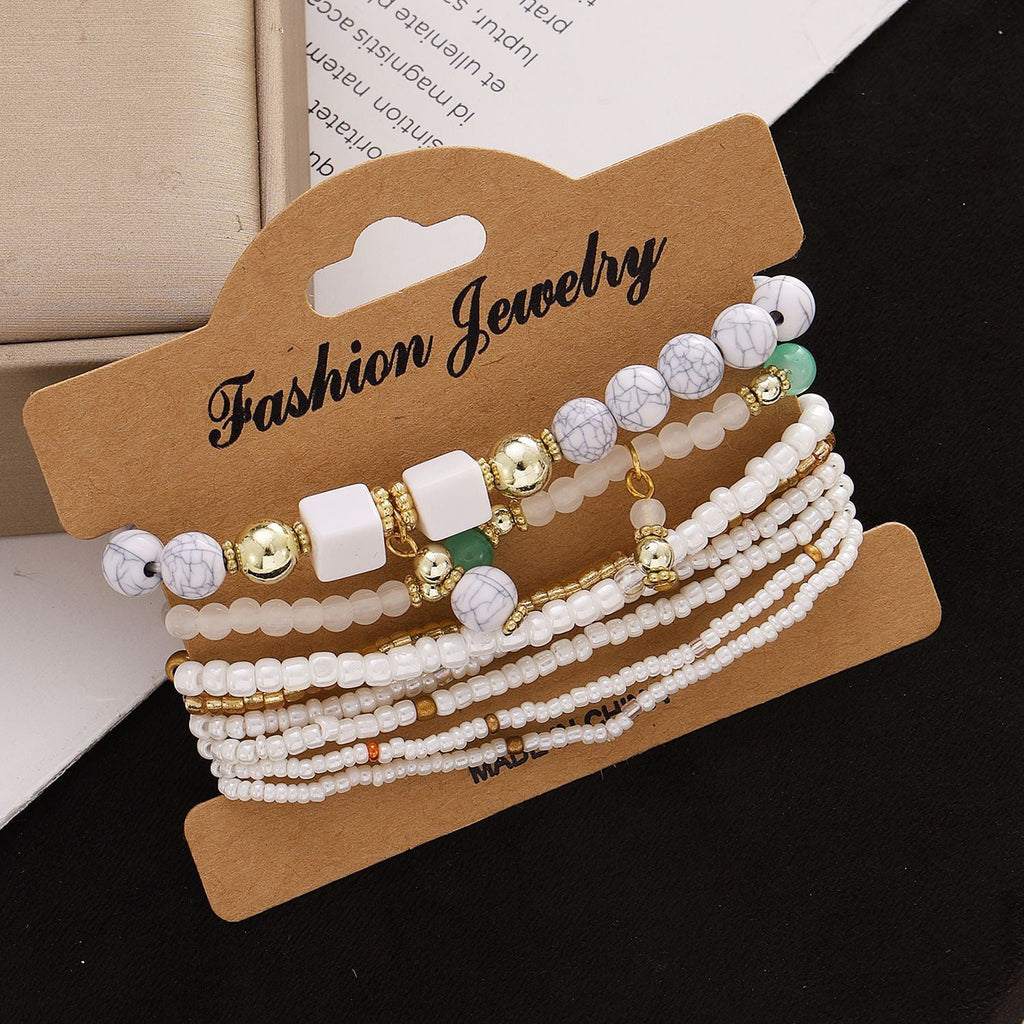 8 PCS Bohemian Women's Bracelet, Beaded Bracelet, Women's and Girls