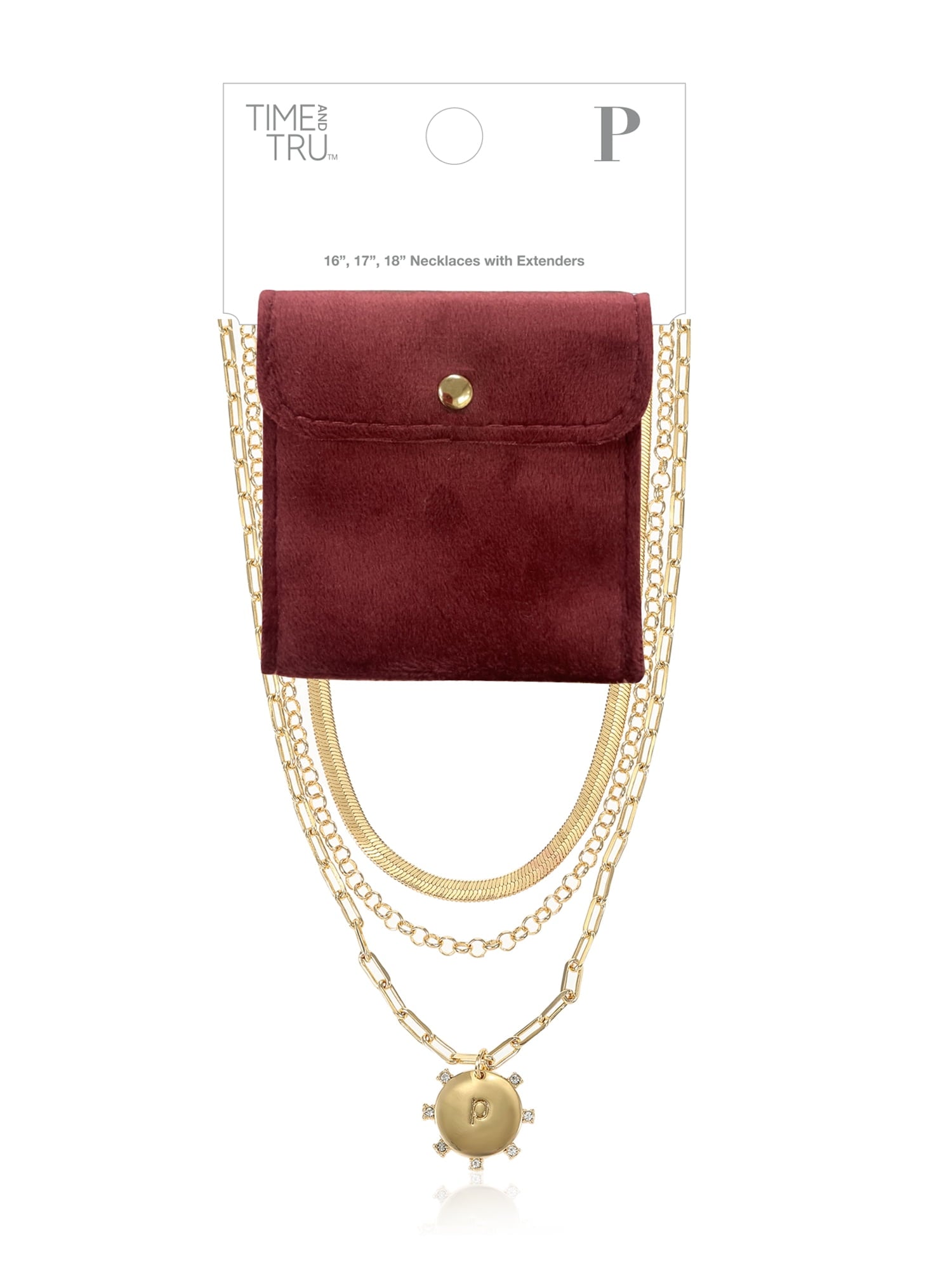 Goldtone Necklace, 3 Piece, Initial J