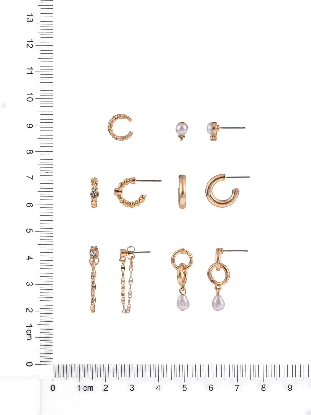 Adult Female -Tone 5 Pair Twisted Triple Hoop Stacker Earring Set
