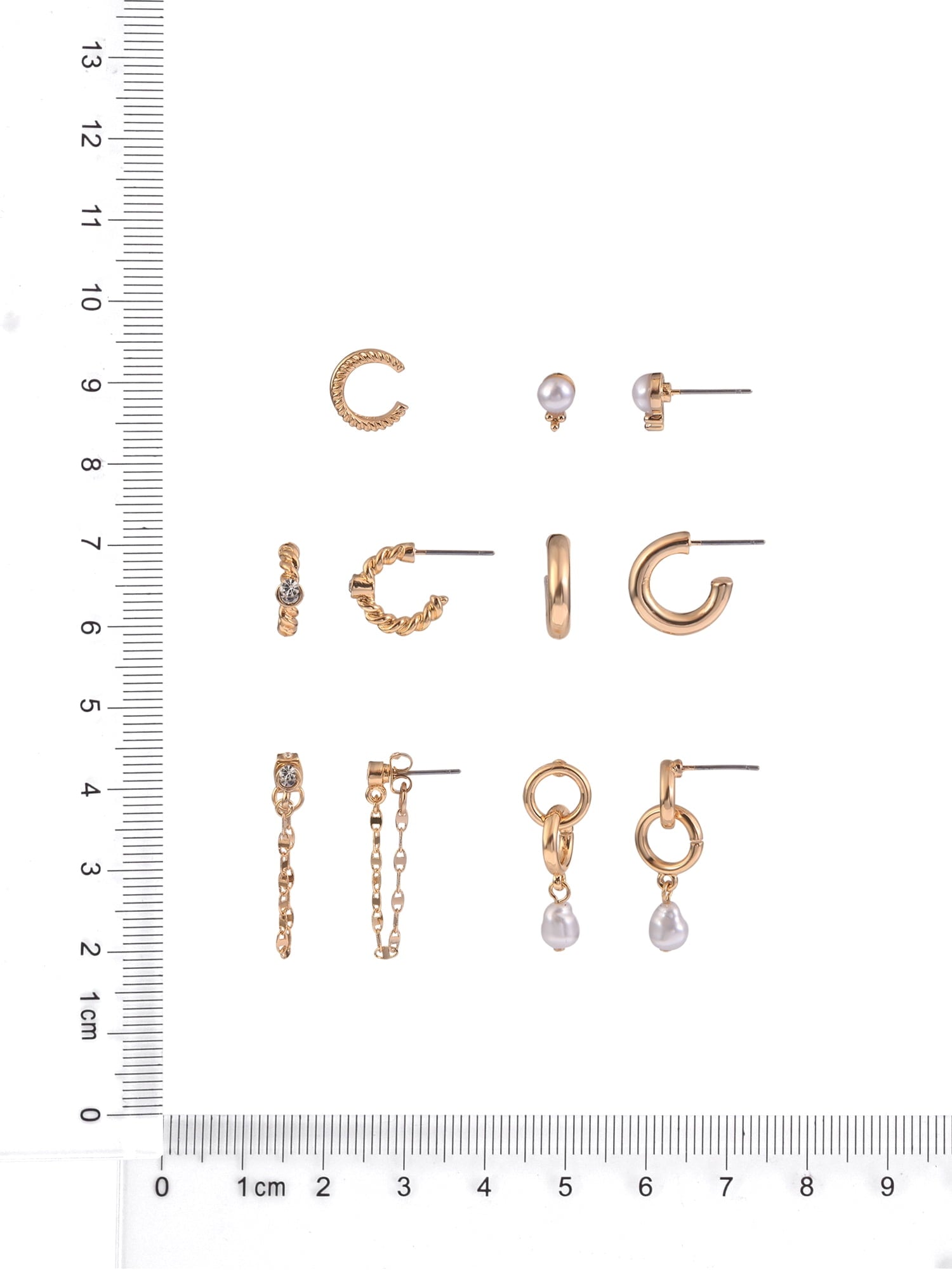 Adult Female -Tone 5 Pair Twisted Triple Hoop Stacker Earring Set