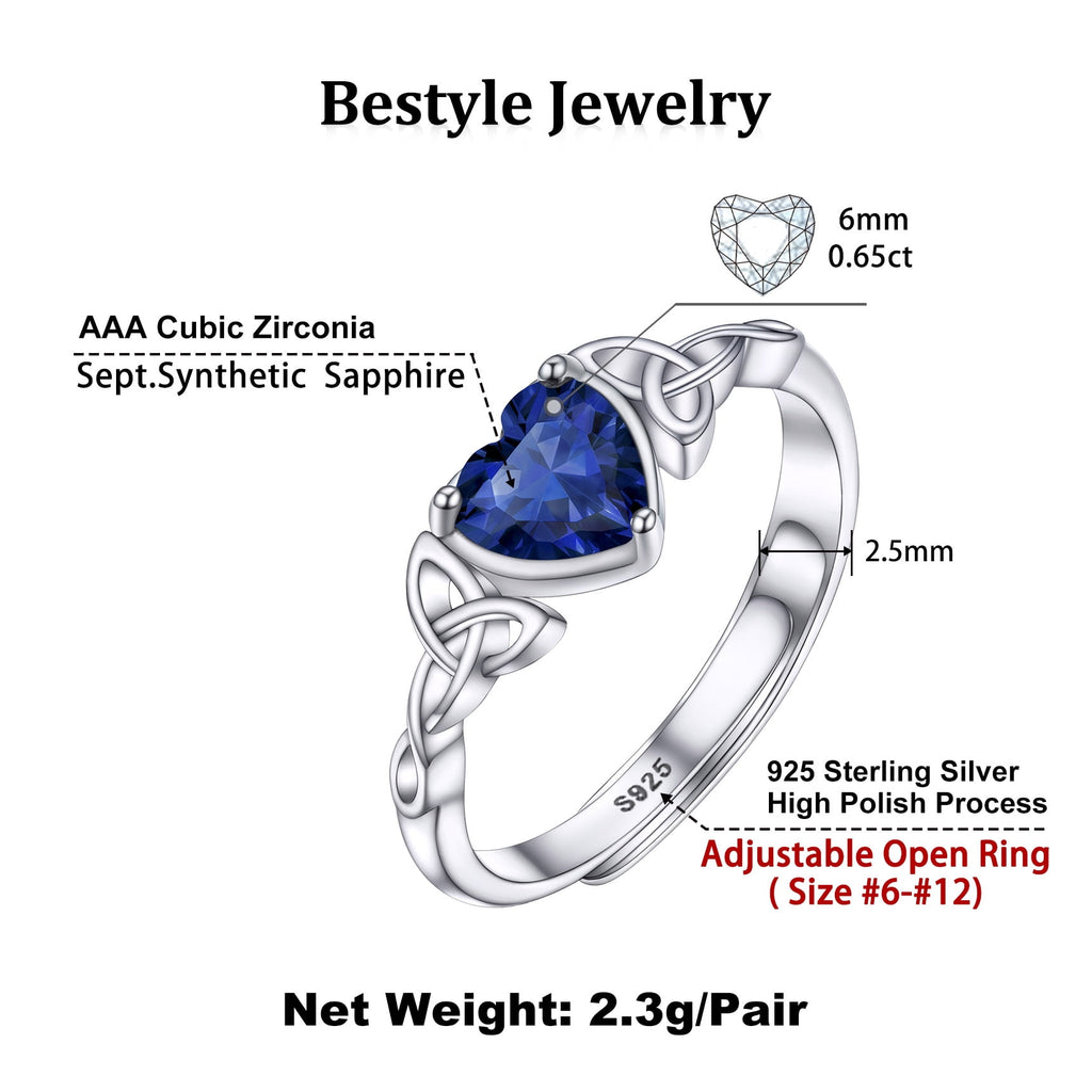 Infinity Celtic Knot Rings for Women 925 Sterling Heart Rings October Pink Tourmaline Rings for Mom Daughter Wife Girlfriend