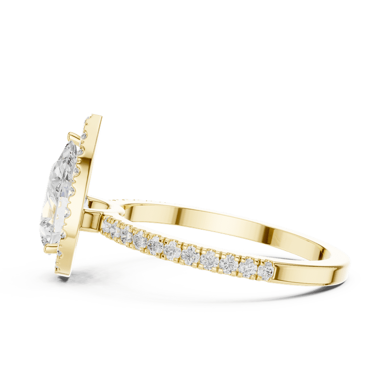 Diamond Ring | 1.37 Pear Cut Diamond Ring for Her | 18K Rose Plated over | D/VVS1 Size 7