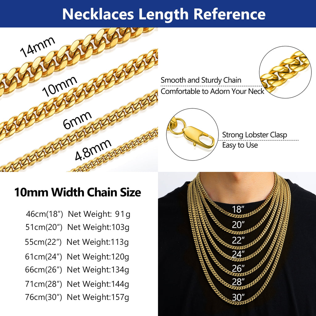 Cuban Chain for Men Black Plated 4.8mm Miami Cuban Necklace 18 Inch Hip Hop Mens for
