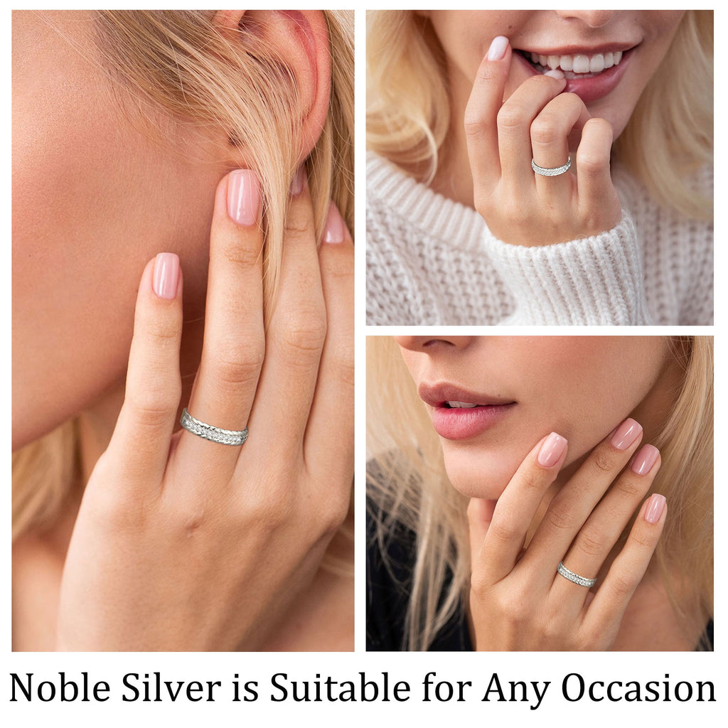 S925 Sterling Plated Rings for Women CZ Eternity Wedding Band Engagement Rings Valentines Jewelry Gifts Her Girlfriend Wife Female Adults Teen Ideas