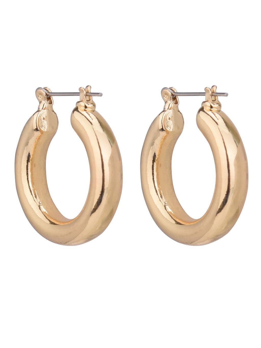 Adult Women's Tone Medium Wide Metal Hoop Earring