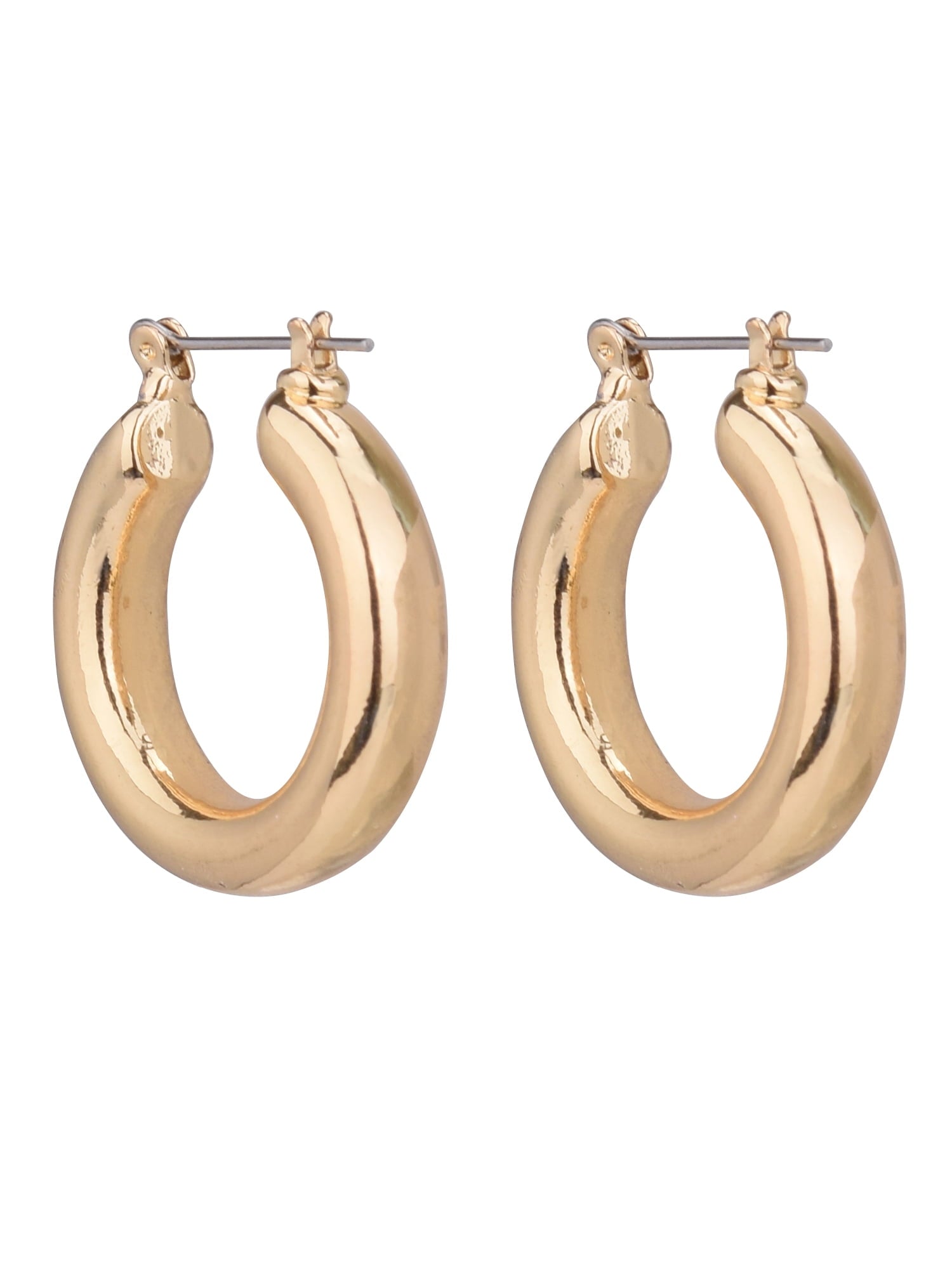 Adult Women's Tone Medium Wide Metal Hoop Earring