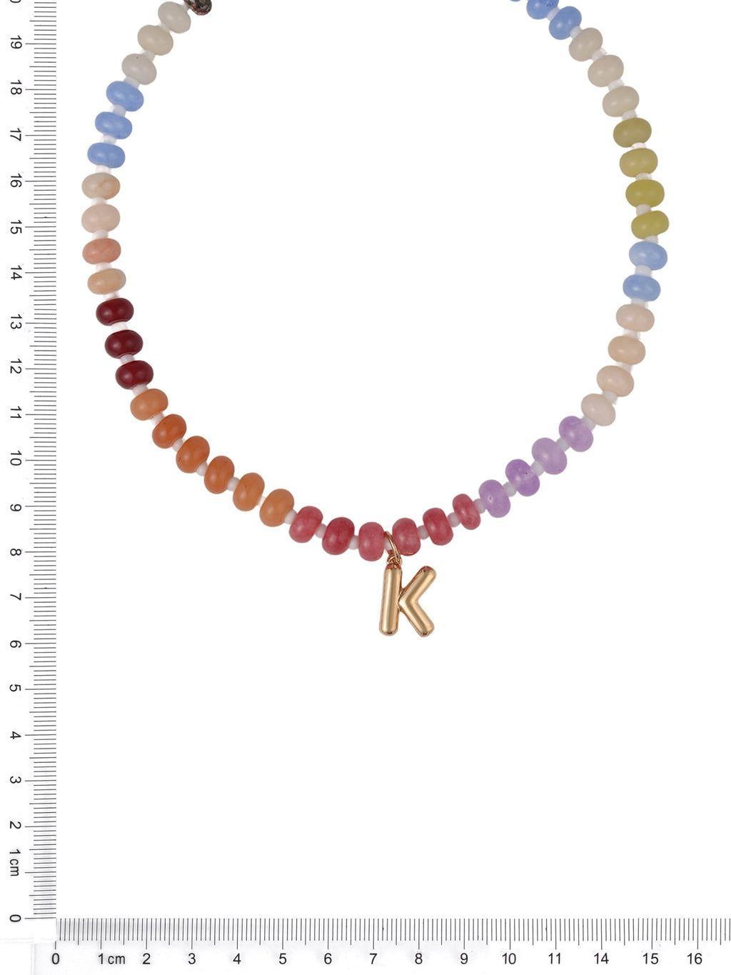 Goldtone Multicolored Bead Initial "A" Necklace