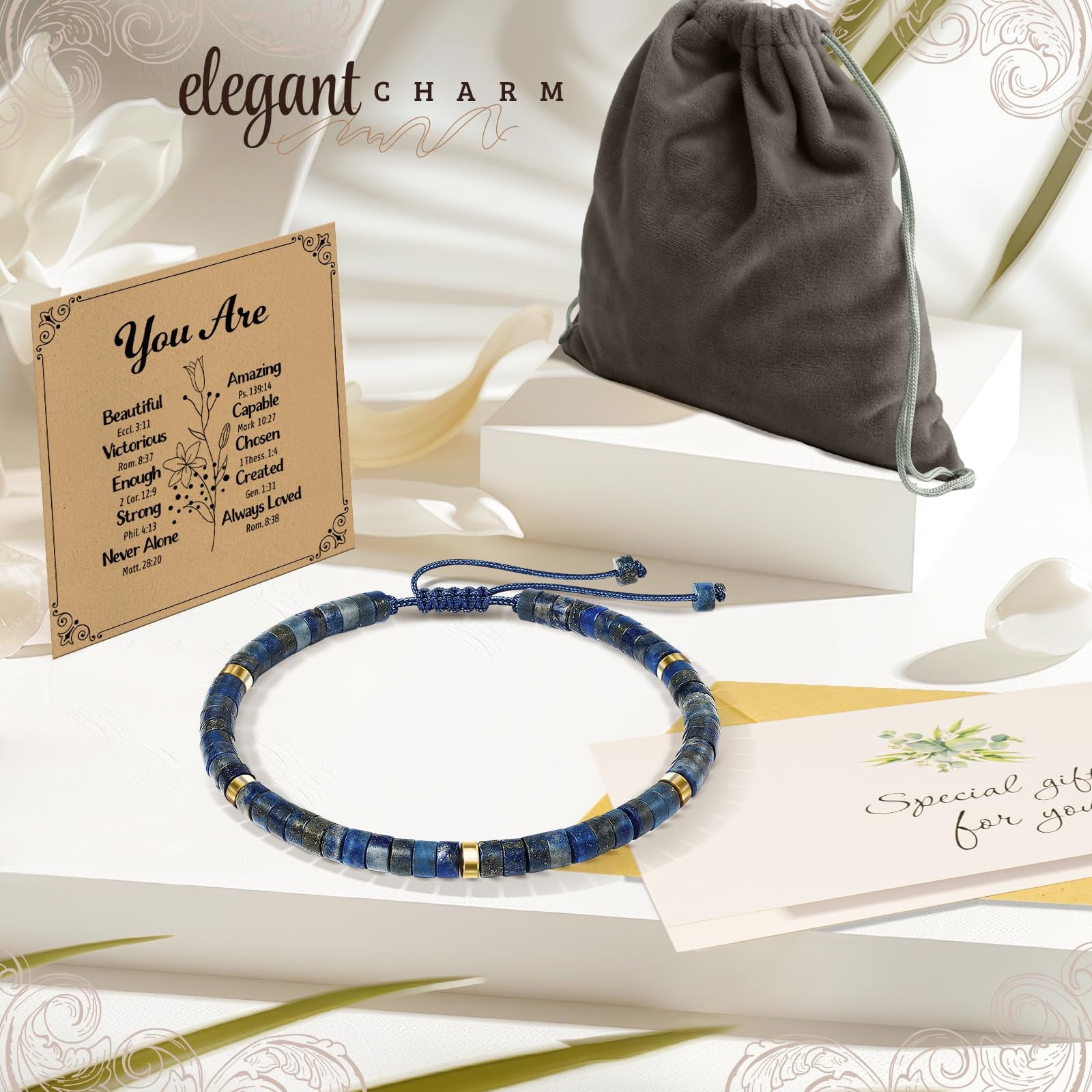 Inspirational Gifts Bracelets for Women - Healing Stone Bracelets - Cheer Up Appreciation for Teachers Women Friends Sister Bestie Coworkers Employees
