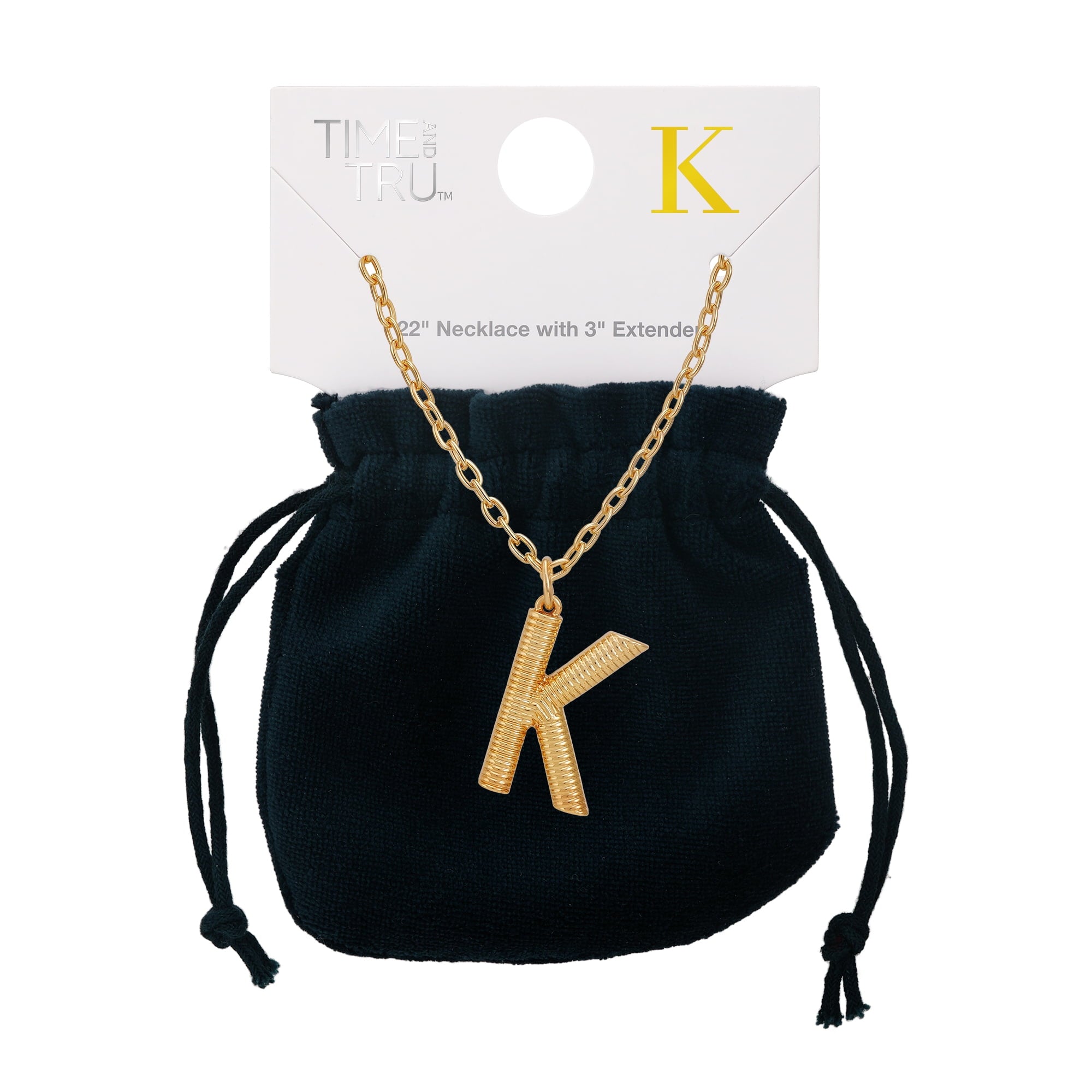 Women's Goldtone Initial E Necklace with Giftable Pouch