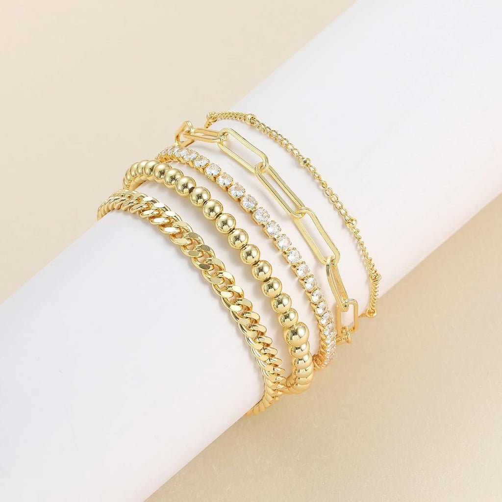 925 Sterling Dainty Bracelets for Women , Pack Gifts for Women