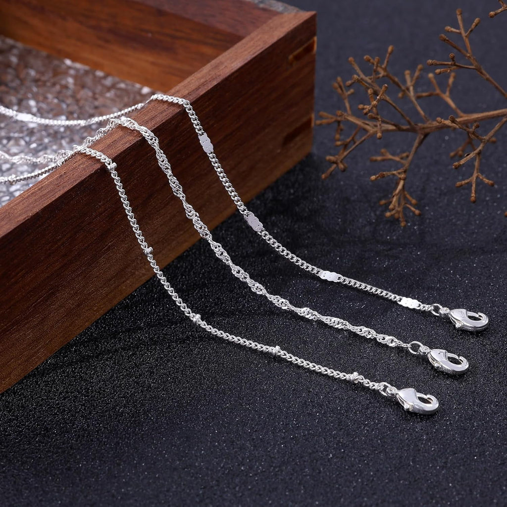 925 Sterling Dainty Bracelets for Women , Pack Gifts for Women
