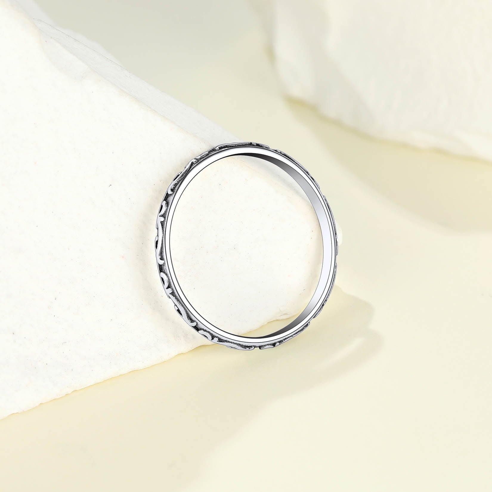 925 Sterling Celtic Knot Band Ring, 2MM Thin Vintage Finger Thumb Ring for Women