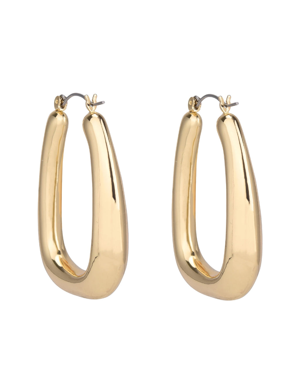 Adult Women's Tone Wide Click Metal Hoop Earring