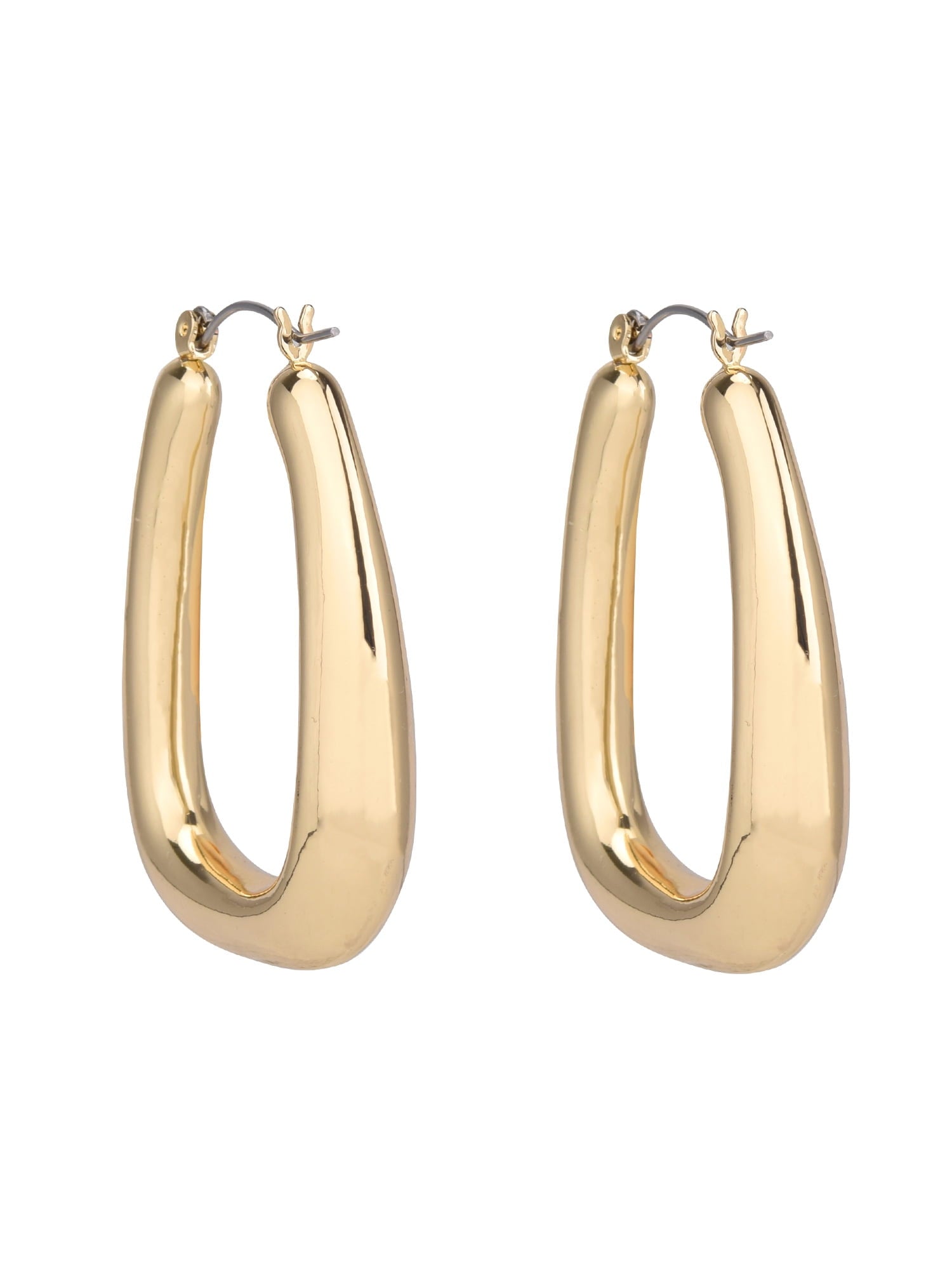 Adult Women's Tone Wide Click Metal Hoop Earring