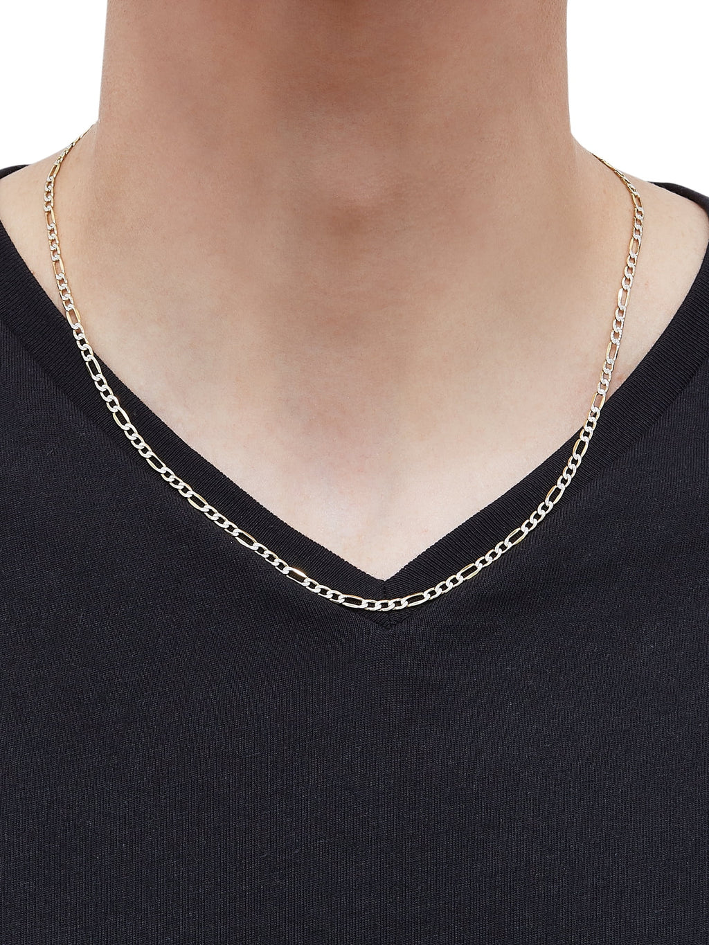 Fine Jewelry Sterling 1/20 10K Yellow 3.40MM Hollow Figaro Necklace, 20"