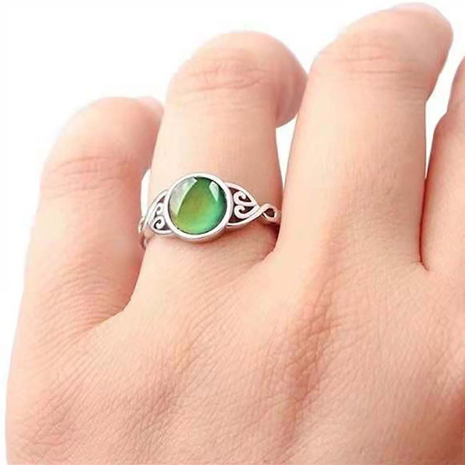 Women Ring Black Zircon Ring Ladies Jewelry Engaged Ring (Black,9)
