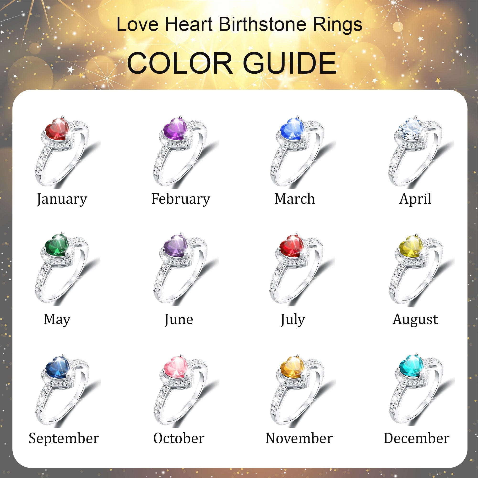 S925 Sterling Plated Heart Rings for Women Girls April Ring with CZ Eternity Band Wedding Easter Basket Stuffers Jewelry Gifts Teen Adults Kids