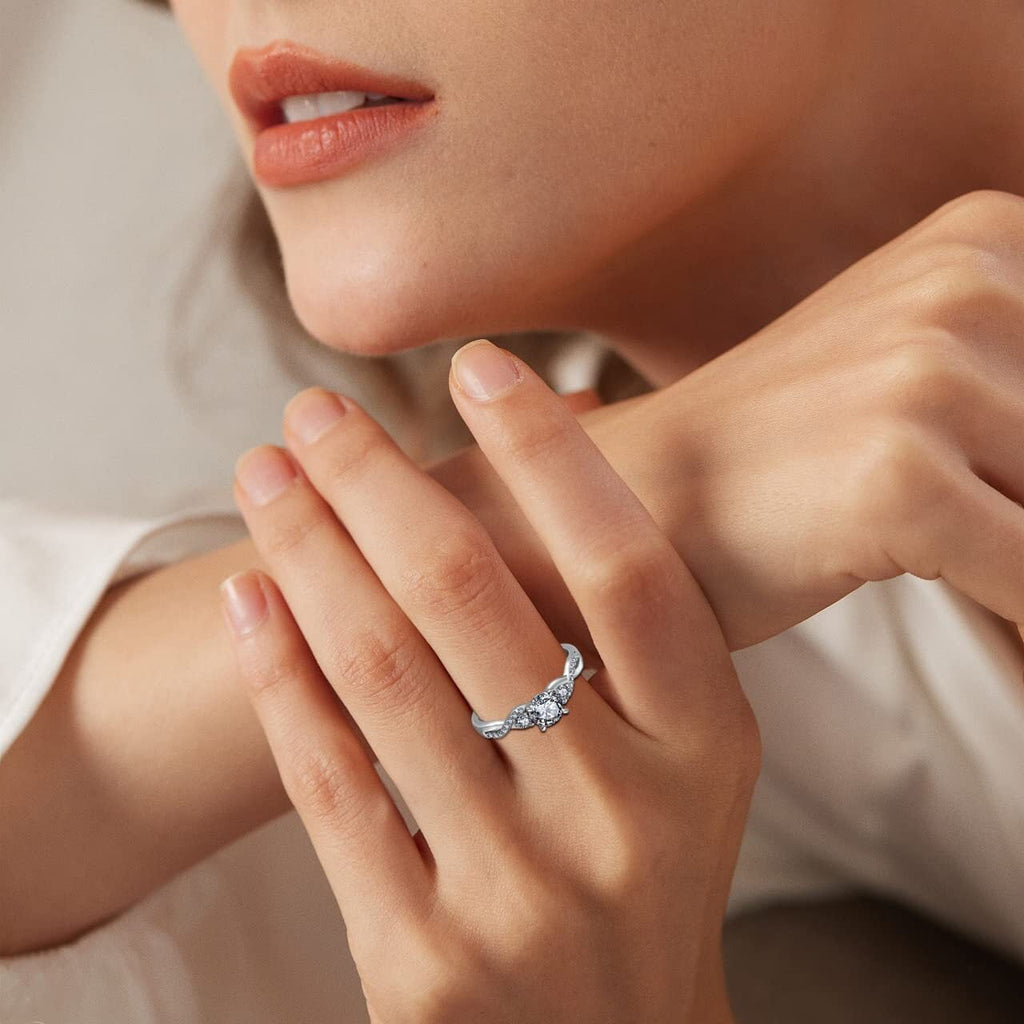 Ring for Her 925 Sterling Engagement Ring Wedding Eternity Ring for Women Size 10