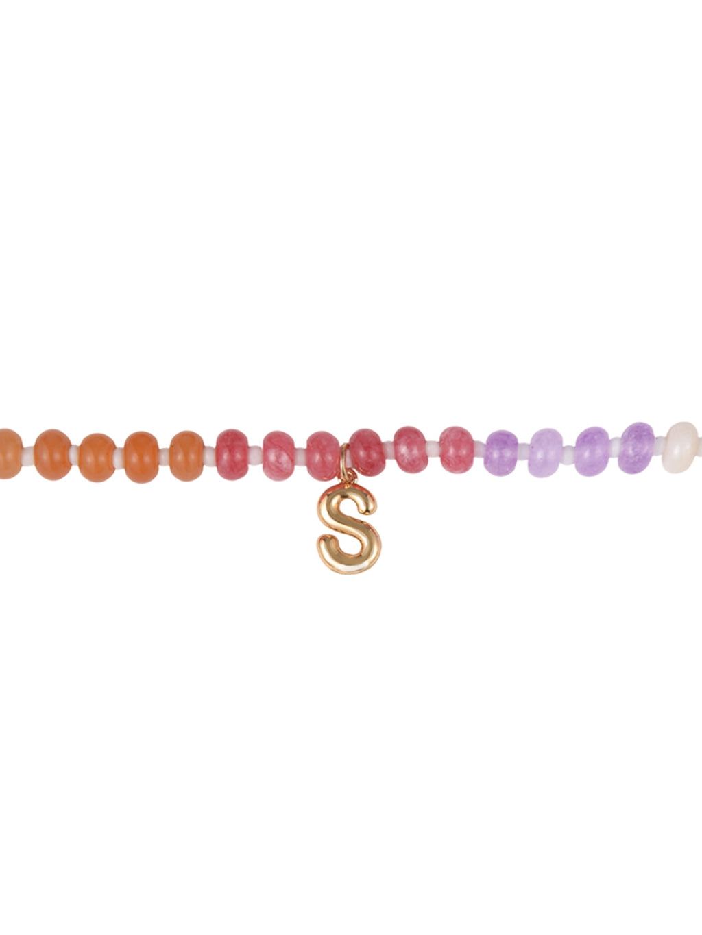 Goldtone Multicolored Bead Initial "A" Necklace