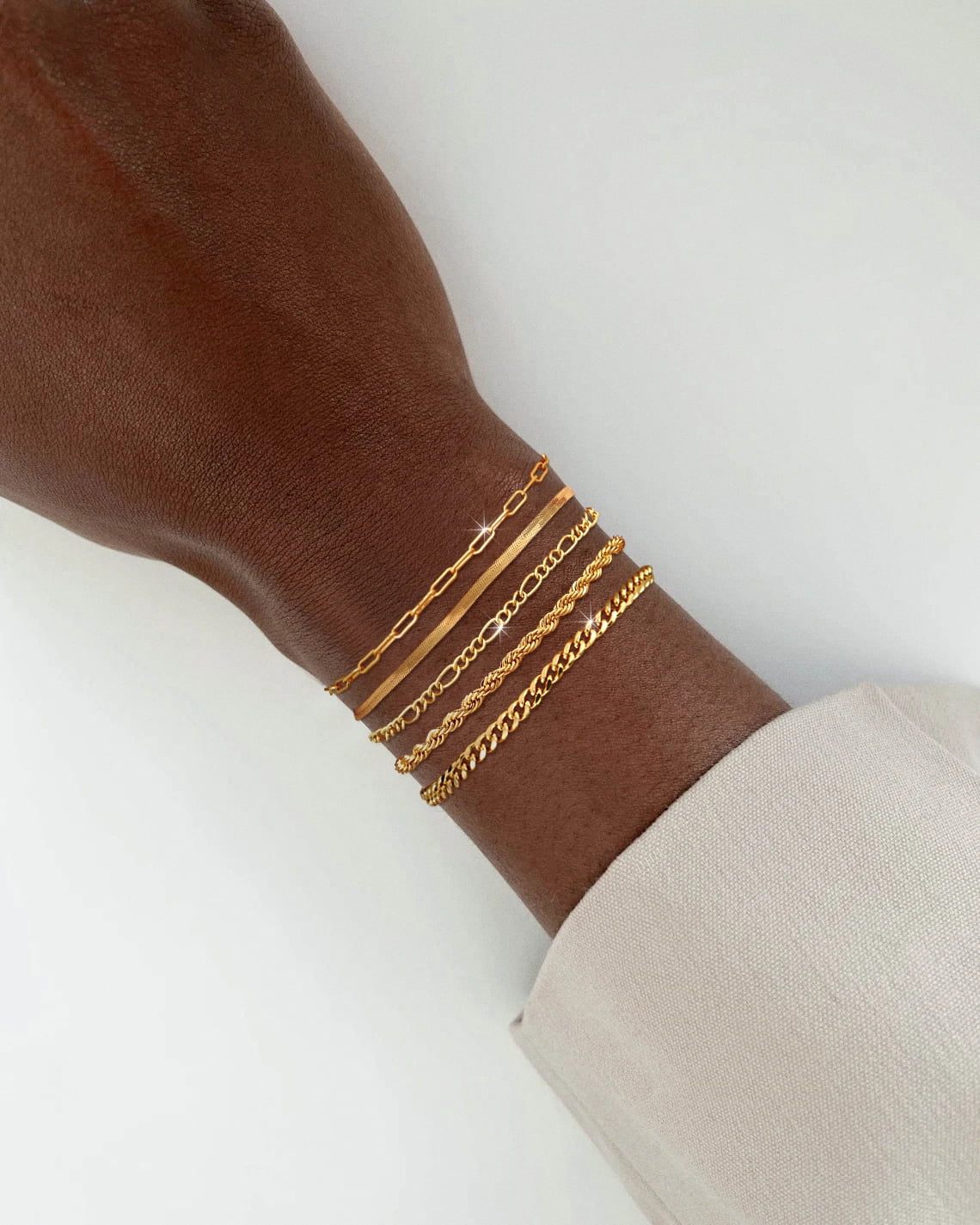 6PCS Bracelets for Women 14K Plated Dainty Layered Stacking Jewelry Set Gifts