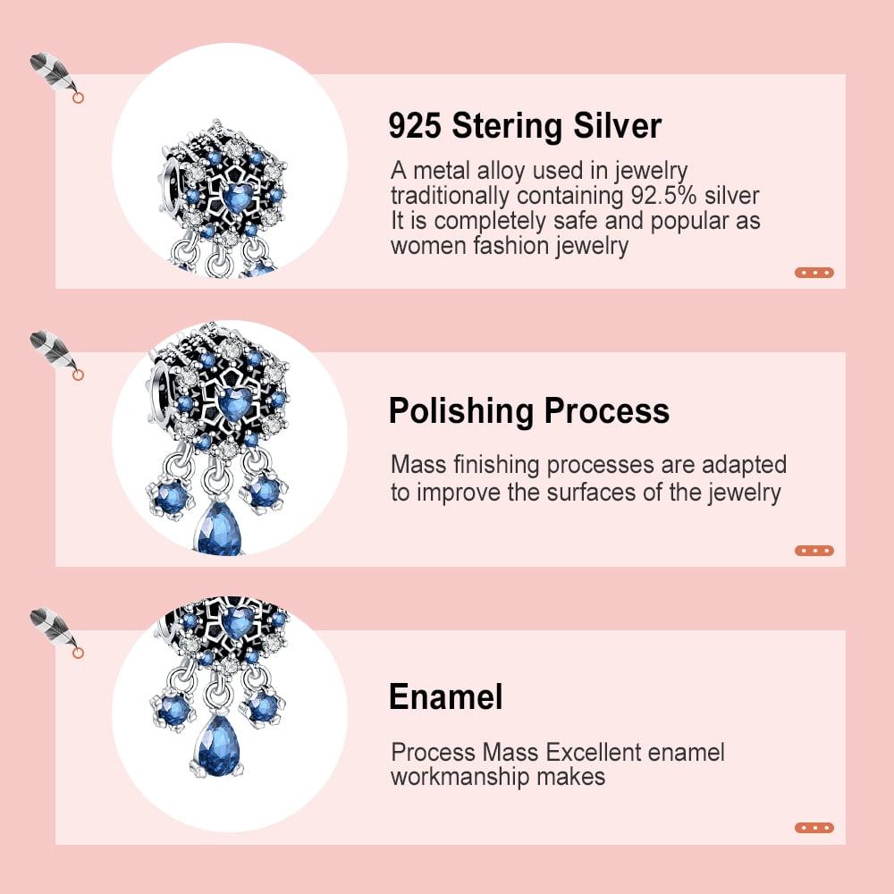 925 Sterling Charm for Bracelets Four Leaf Clover Lucky OpenWork Bead Charm Women Bracelet Charm