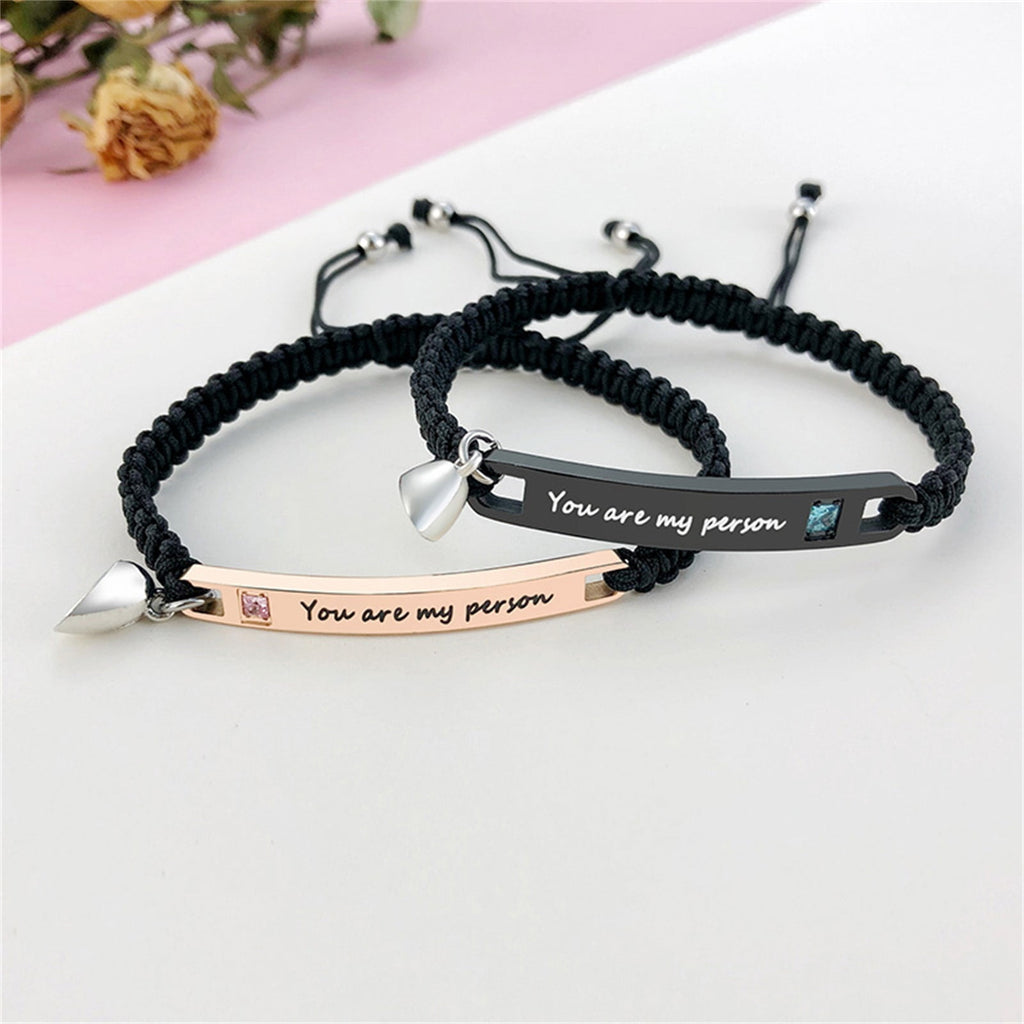 Magnetic Couples Bracelet, Adjustable Matching Macrame Bracelets, Stainless Steel Distance Relationship Bracelet, BF and GF Gifts