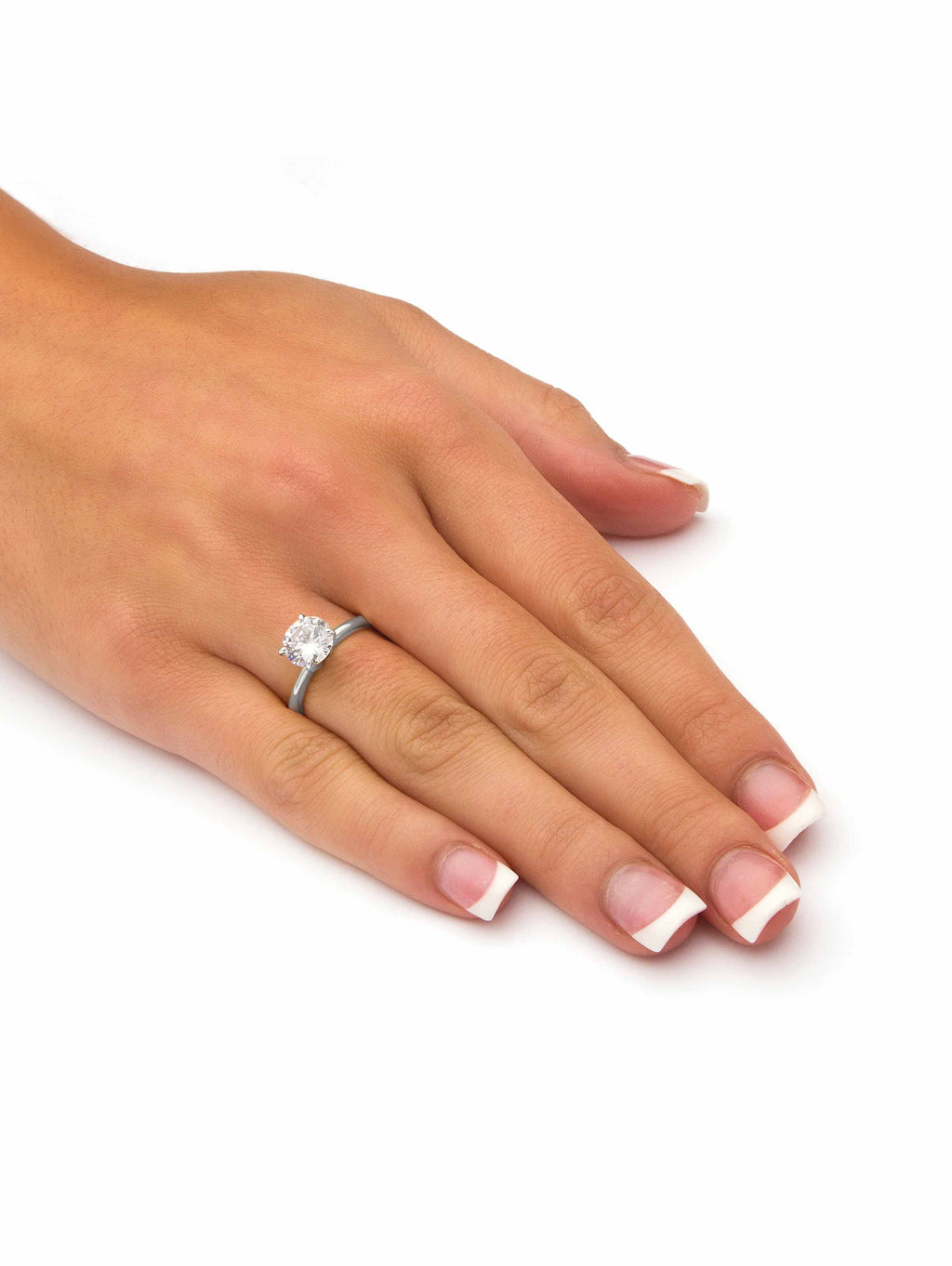 Round Cubic Zirconia Engagement Ring 2.00ct t.w, 18K -Plated