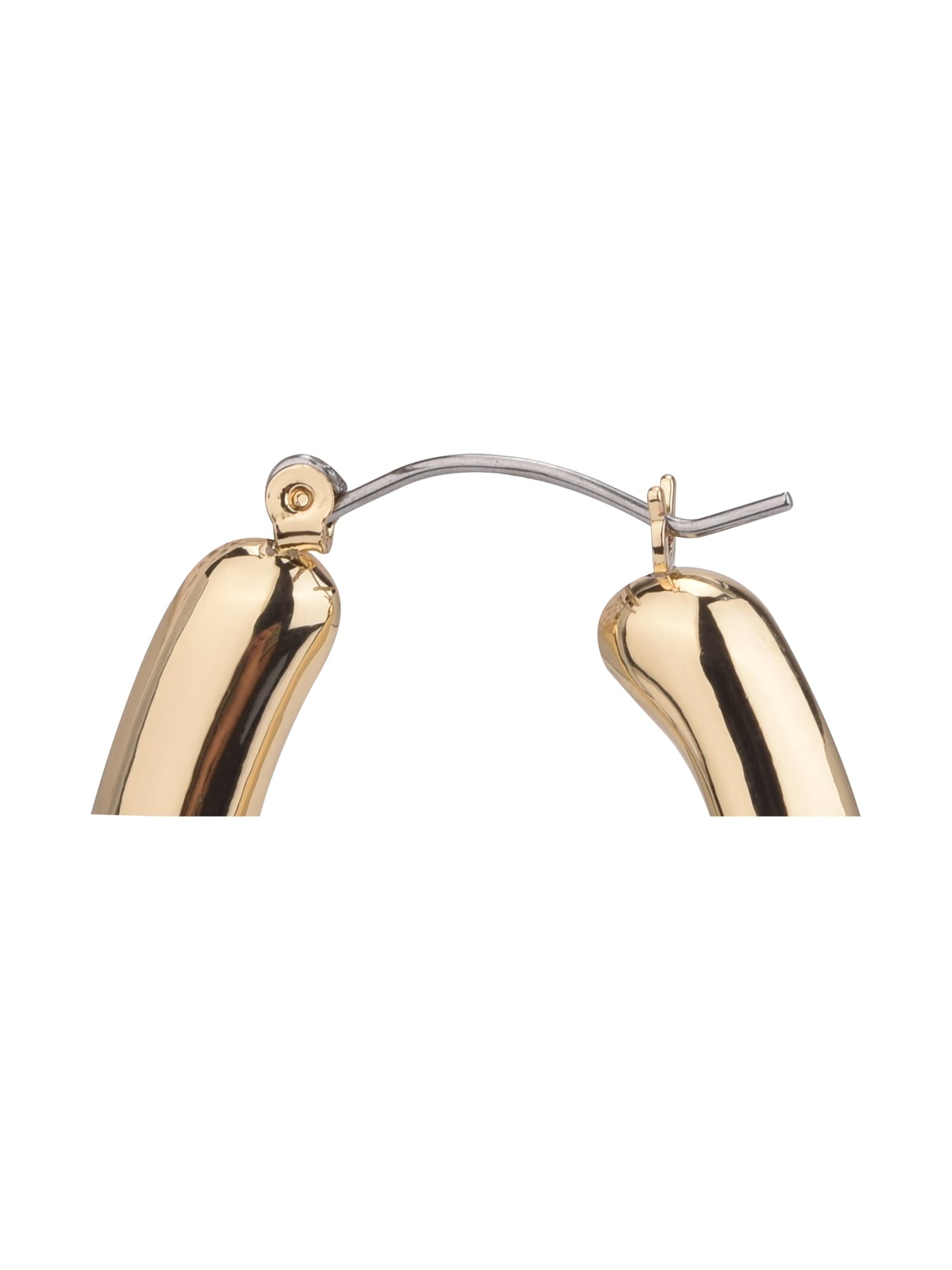 Adult Women's Tone Wide Click Metal Hoop Earring