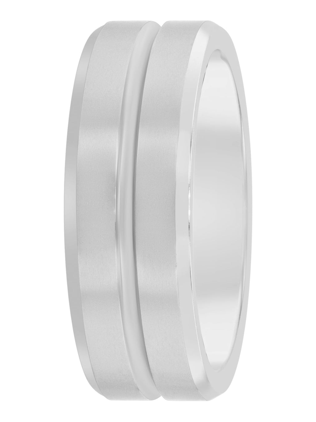 Men's Black Tungsten 8MM Grooved Comfort Fit Wedding Band by Fine Jewelry - Mens Ring