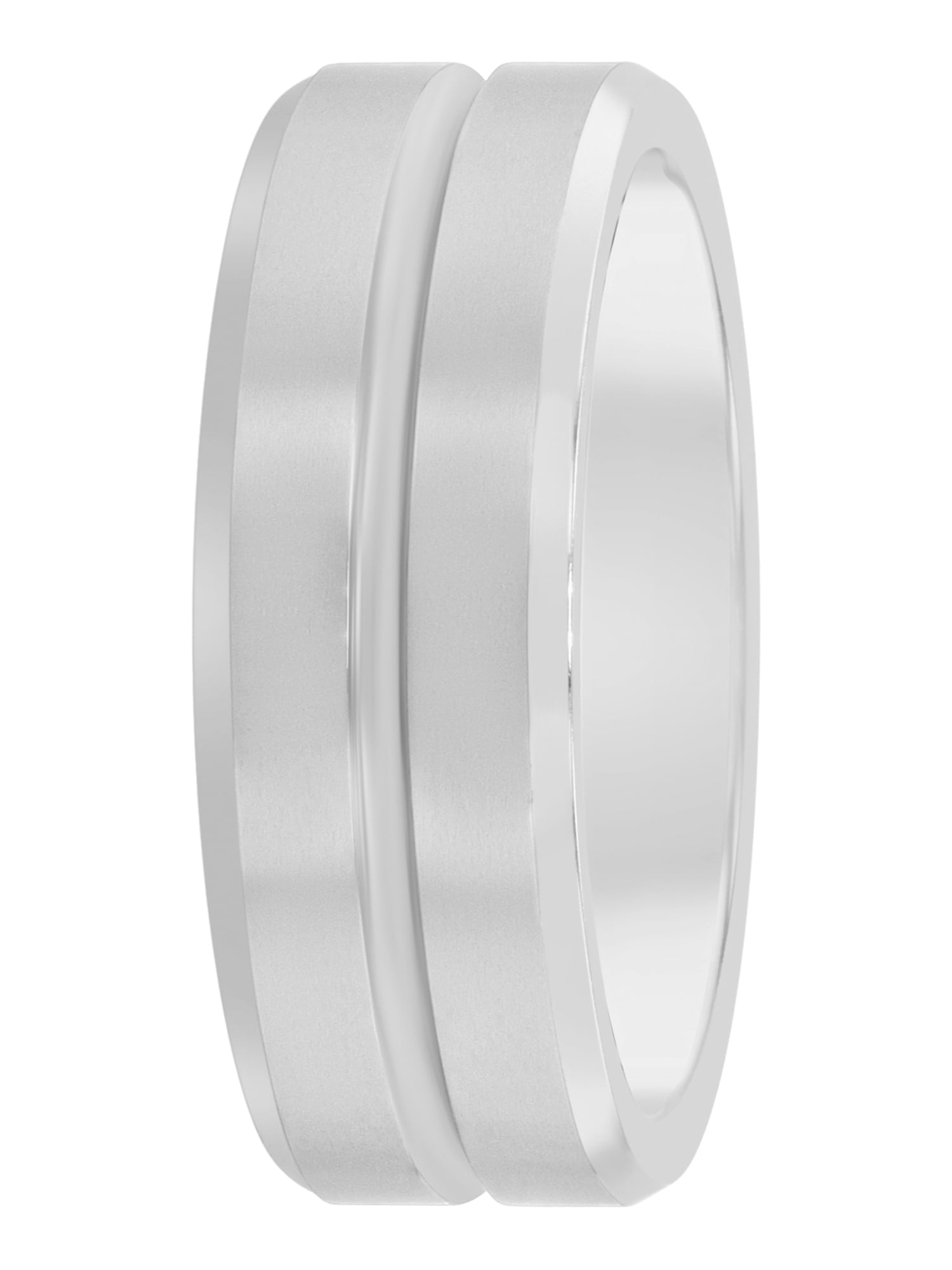Men's Black Tungsten 8MM Grooved Comfort Fit Wedding Band by Fine Jewelry - Mens Ring
